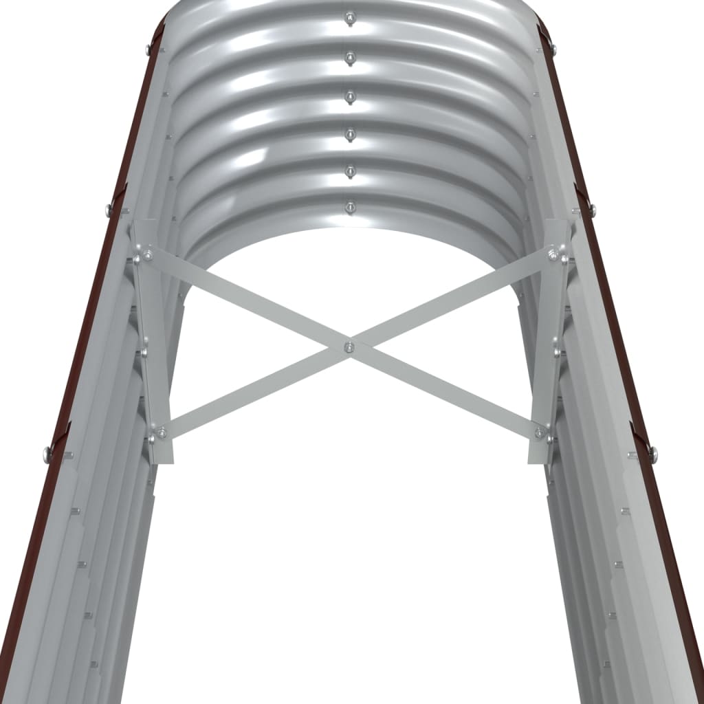 Raised Garden Bed Galvanized Steel 332 X 40 X 36 Cm Brown