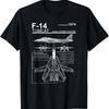 Tricou Albastru cu Planul Avioanelor de Vânătoare F-14 Tomcat pentru Bărbați, Tricou pentru Pasionații de Aviație cu Scheme Tehnice, Moale, Respirabil, Croială H - Bărbați...