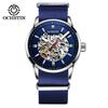 OCHSTIN Mechanical Watch Men Skeleton Steampunk Automatic Self Wind Classic Leather Strap Luminous Male Wristwatch Reloj Hombre