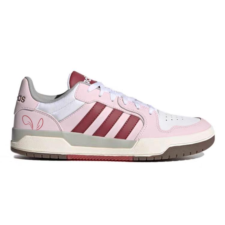 Adidas Neo Entrap Pink Cute New Abrasion Resistant Low top Skateboard Shoes Unisex White Red FW3462(Team1042-)