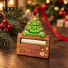 Holiday Decorative Money Holder Christmas Cash Holder, Creative Wooden Hanging Ornament with Red Lanyard, Tree Decor Vivid Printing for Party