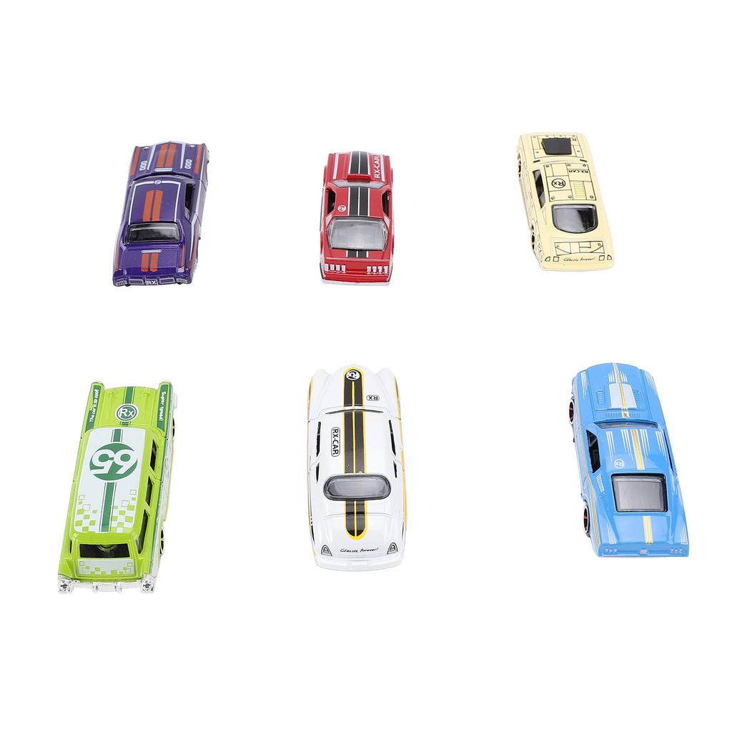 6 Stück Jungen Mini Automodelle Kinder Legierung Rückzug Rennwagen Spielzeugset Exquisites Fahrzeugmodell für