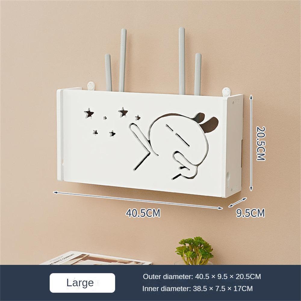 Wifi Router Storage Box Outlet Set Top Case Wall Mount Board Cover Hide Cable Switch Shelf Home Office Holder Hanging Organizers