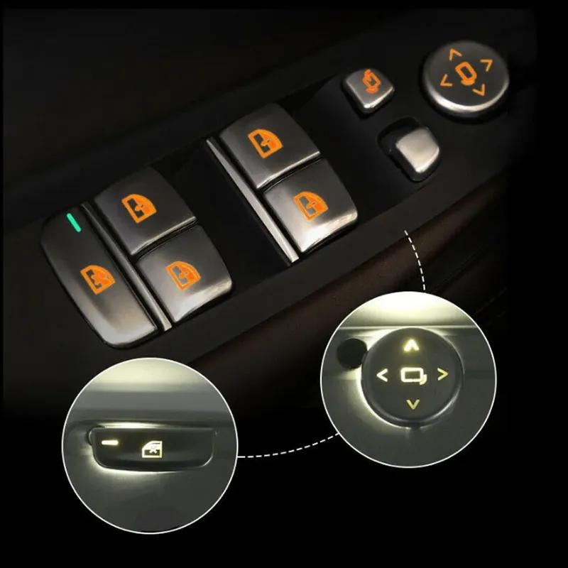11Pcs Car Door Window Lift Switch Button Cover Trim For BMW 5 G30 G38 X3 G01 2018- Auto Interior Inner Sticker Accessories