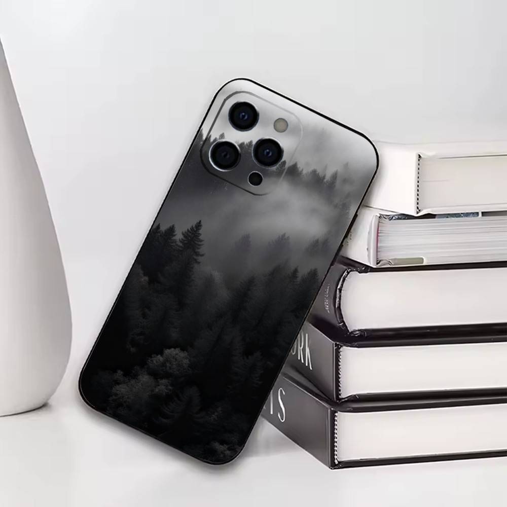 Mountain Forest  Phone Case For iPhone17,16,15,14,13,12,11 Plus,Pro Soft Silicone Black Cover