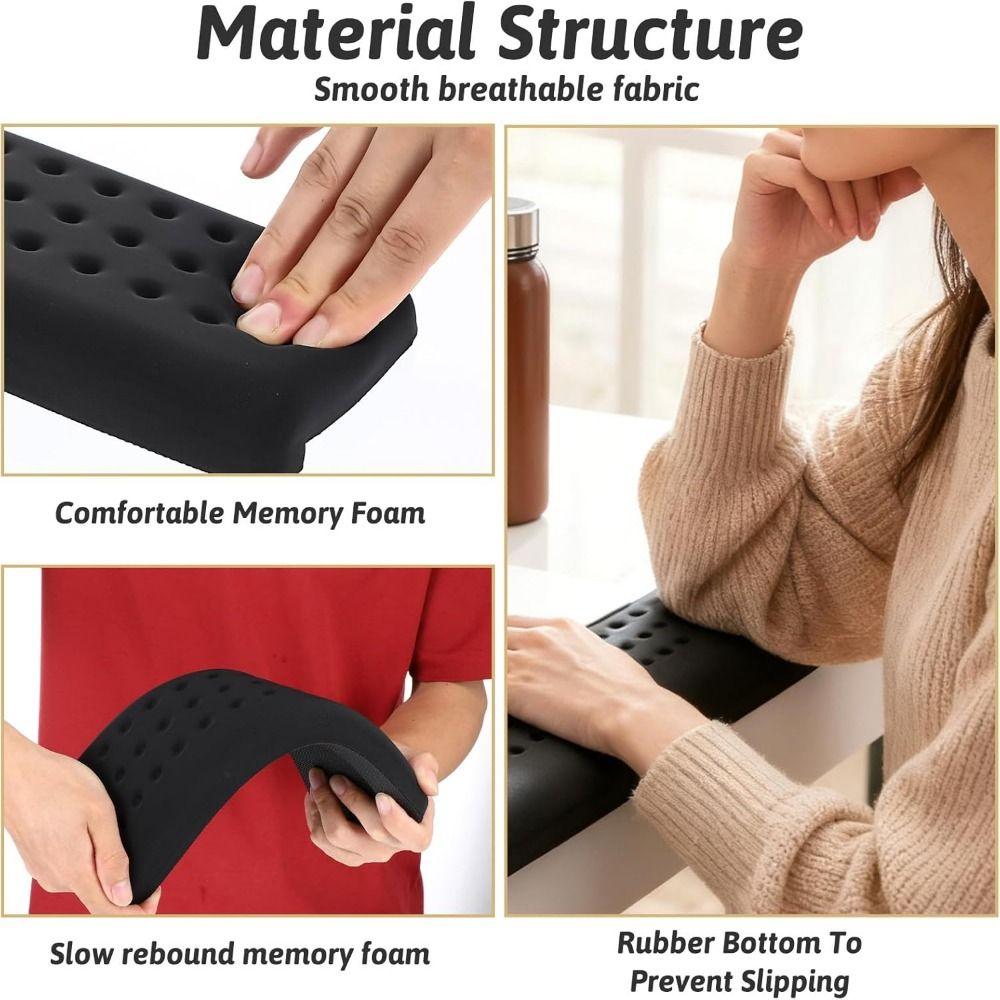 1 Stück Ergonomisches Schreibtisch-Ellenbogenpolster Schwarze Tastatur-Handauflage Ellenbogenstütze Polsterung Entspanntes Handgelenk