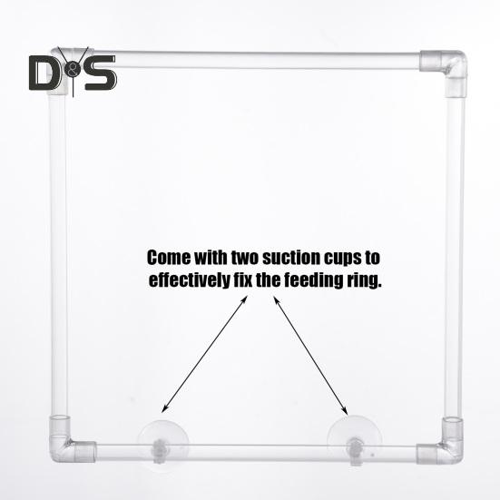 Fish Feeding Ring Aquarium Floating Food Feeder Square Ring with Suction Cup Fish Tank Accessories for Guppy Betta Goldfish