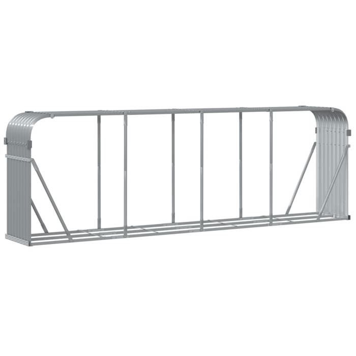 VidaXL Log Holder Light Grey 300x45x100 Cm Galvanized Steel 364556