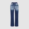 Women Mid Rise Washed Bootcut Jeans Medium Stretch Slim Flared Denim Pants Casual Daily Long Trousers