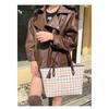 Plaid Printed Tote Bag Large Capacity Shoulder Bag Female Korean Shopping Bag