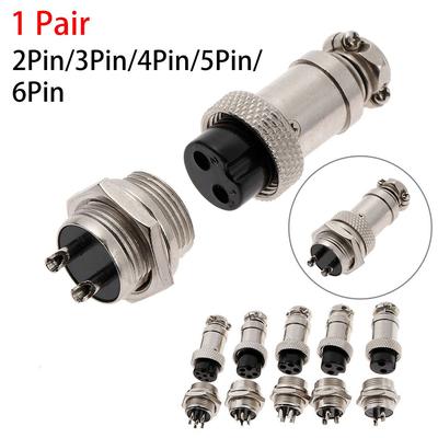 High Quality 2/3/4/5/6 Pin Metal  GX12  Male&Female Wire Panel Connector  Aviation Socket Plug