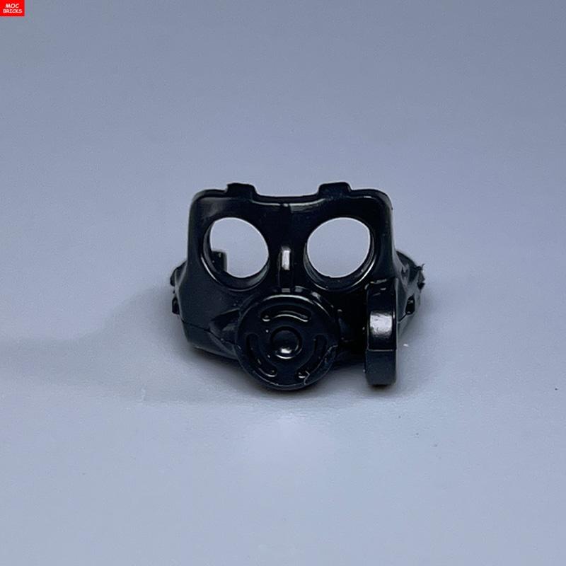 20pcs Black gas mask experiment 4cm Figure wear Headset Headgear Learning Construction Bricks Assembled Playthings Plastic Material Dolls Playthings