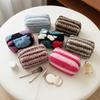 Handgehaltene Reise-Kosmetiktasche aus weichem Material Gestreiftes Design Große Kapazität Make-up-Tasche Texturiert Tragbar Kulturtasche Für Studenten