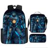 Pacific Rim schoolbag, primary and secondary school students, boys, mecha war, monster backpack, kindergarten burden reduction three-piece set