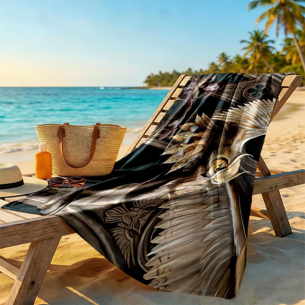 Gothic Style Beach Towel High Absorbency & Quick-Dry Comfortable Lightweight