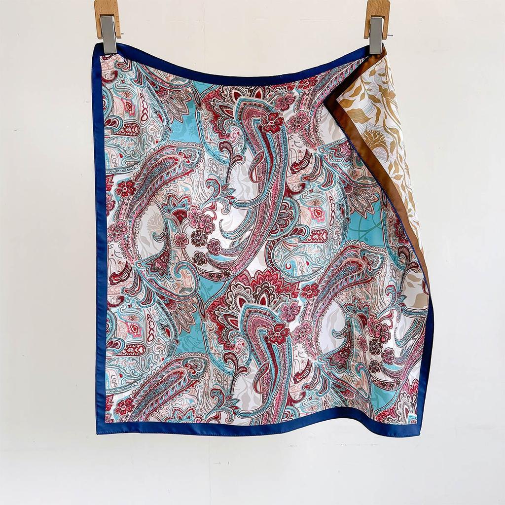 New double-sided silk scarf splicing fashion new versatile neck professional scarf popular recommendation trend