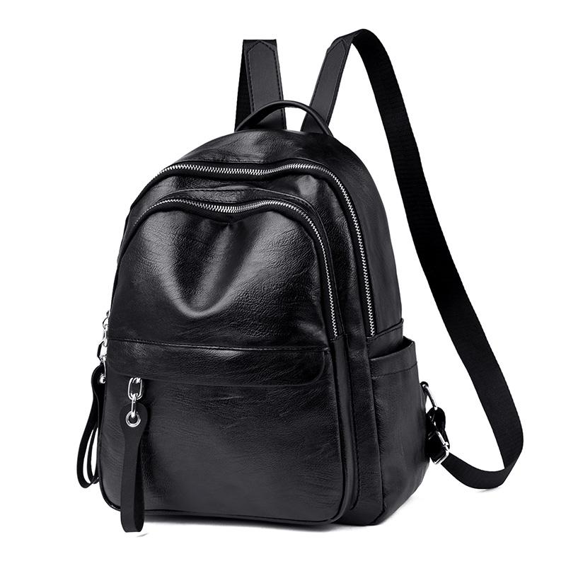 

Модный женский легкий рюкзак - материал ПУ, большая вместимость, регулируемые плечевые лямки, идеально подходит для путешествий и повседневного использования чёрный