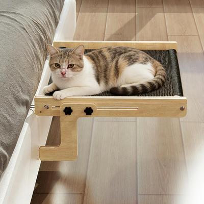 Cat Bed Perch Floating Wooden Pet Sleeping Hammock Floating Cat Perch For Home Farmhouse Apartment Bedroom Balcony Study Bedside