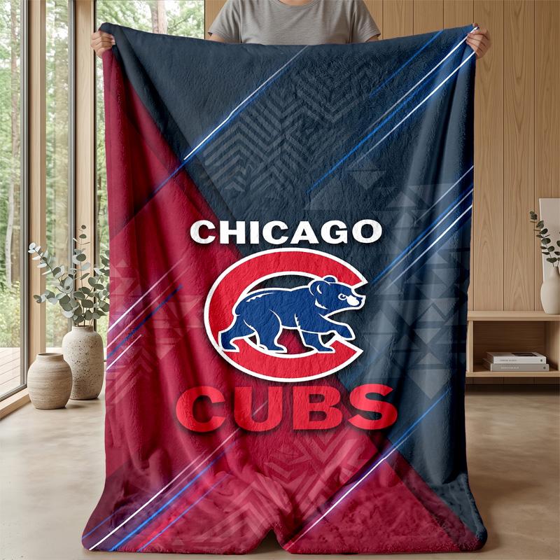 Chicago Cubs Flannel Fleece Blanket Cozy Warm Throw Blanket For Couch Bed Travel All Season Use