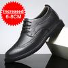 PU Leather Height Increasing Shoes Men Taller Elevator 8CM Invisible Insole for Daily Men Increased Wedding Oxfords Office Shoes