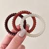 5Pcs Fashion Solid Thin Phone Cord Headband High Elasticity Simple and Durable Rubber Band Women's Ponytail Hair Rope Headwear
