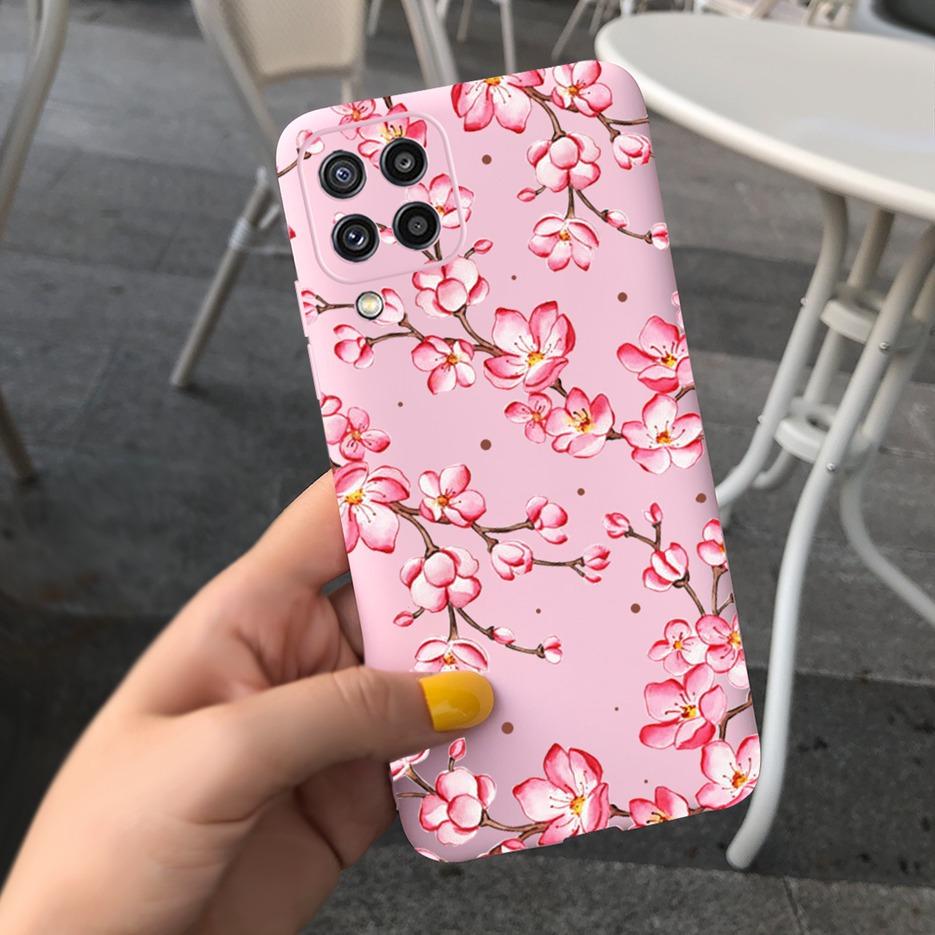 For Samsung Galaxy M32 Case Samsung M12 Soft Silicone Flower Phone Case For Samsung M32 M325F Cover Galaxy M 12 32 M12 TPU Funda