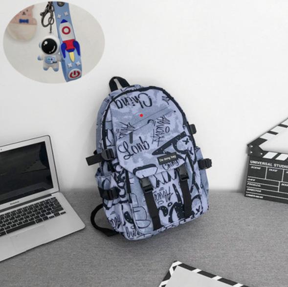 Schulrucksack trendige Marke Rucksack Herren Ins trendig cool große Kapazität Graffiti Rucksack Schüler Pendler Schulrucksack College-Studenten Reise Rucksack