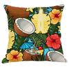 Home Living Room Sofa Bedroom Decorative Waist Pillow Cover Retro Floral Tropical Plant Print Pattern Cushion Cover