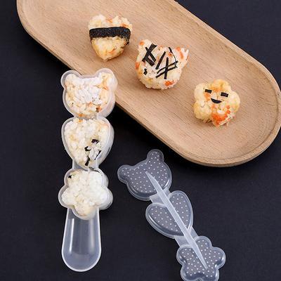 Rice Ball Sushi Mold Set Sushi Tools Children Bento Seaweed Triangle Rice Ball Mold Baking Mould Supplies