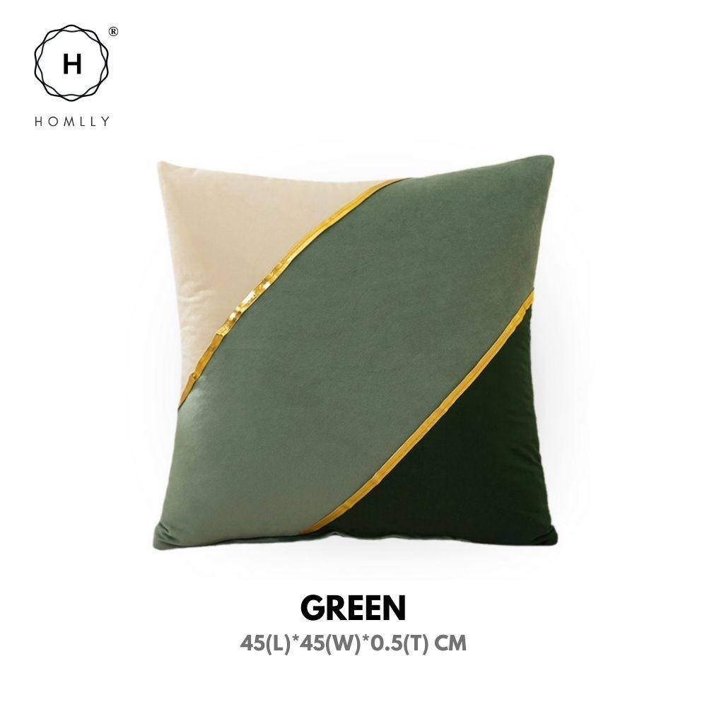 Homlly Ouno Velvet Cushion Cover (X2PCS) Green X2