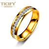 Niche Titanium Steel Single -row Zircon Ring Stainless Steel Zircon Couple Couple