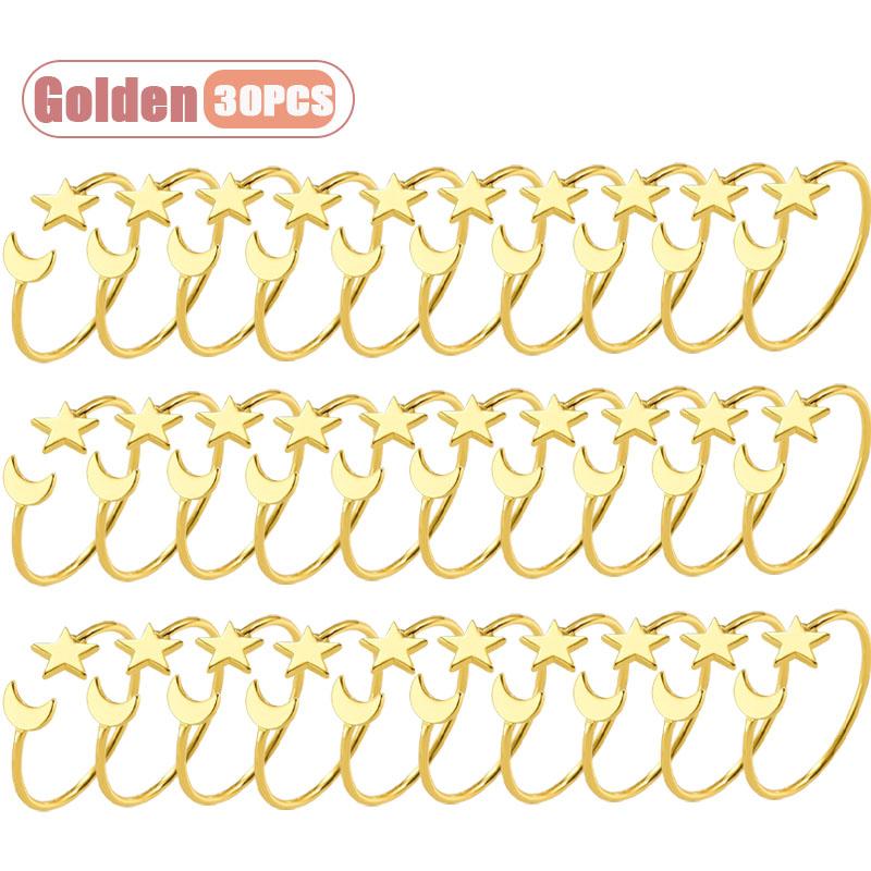 Star and Moon Napkin Rings Elegant Napkin Holders for Weddings Anniversaries Birthdays Easter Christmas and Table Decor