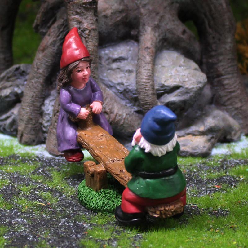 Dwarf Resin Seesaw Ornament Creative Garden And Party Micro Landscape Decoration