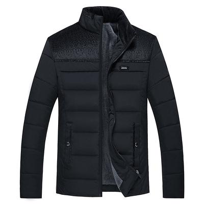 Velké pánské podzimní a zimní vintage ležérní plyšový zesílený stojáček s límečkem na zip, tlustý kabát na zip
