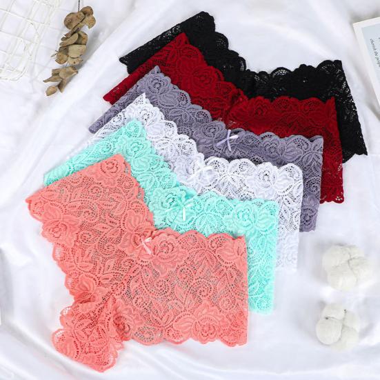 Women's Sexy Lace Panties Cheeky V Waist Hipster Bikini Underwear Floral Lace Low Waist Boyshorts Briefs