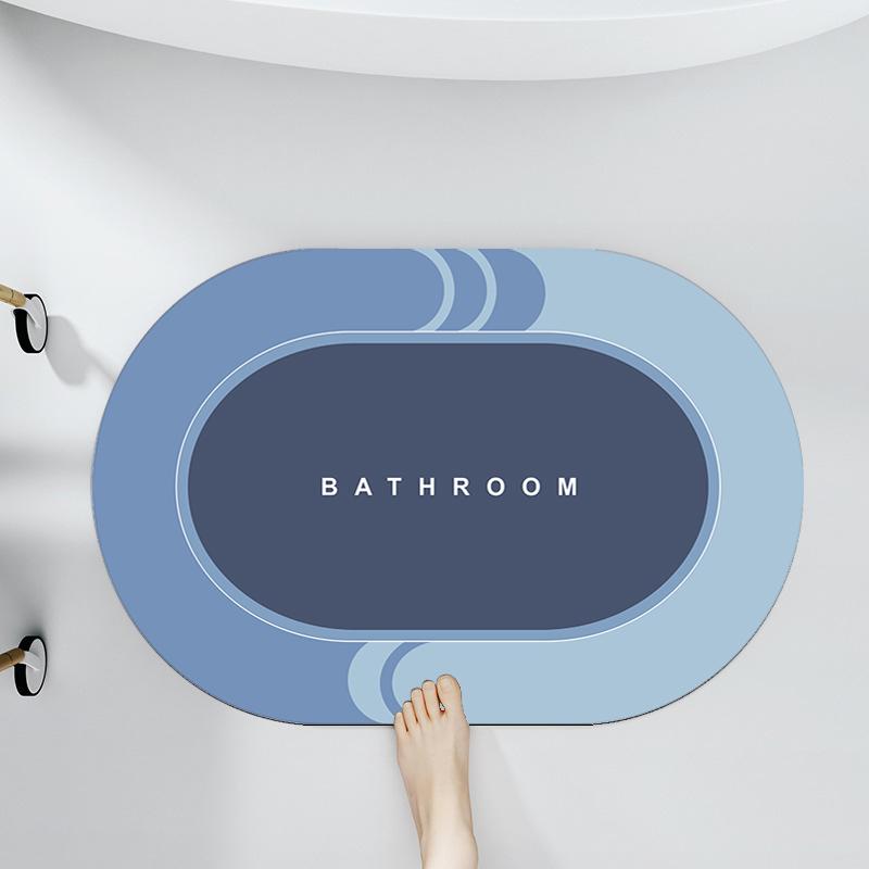 Super Absorbent Diatom Mud Bath Mat Non-Slip Quick Dry Bathroom Rug with Rubber Backed Soft Diatomite Floor Mat for Shower