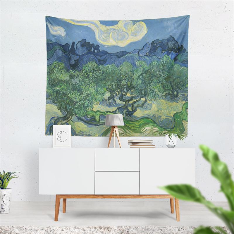 Aertemisi The Olive Trees Vincent van Gogh Tapestry Wall Hanging Art for Bedroom Living Room College Dorm Party Backdrop Home