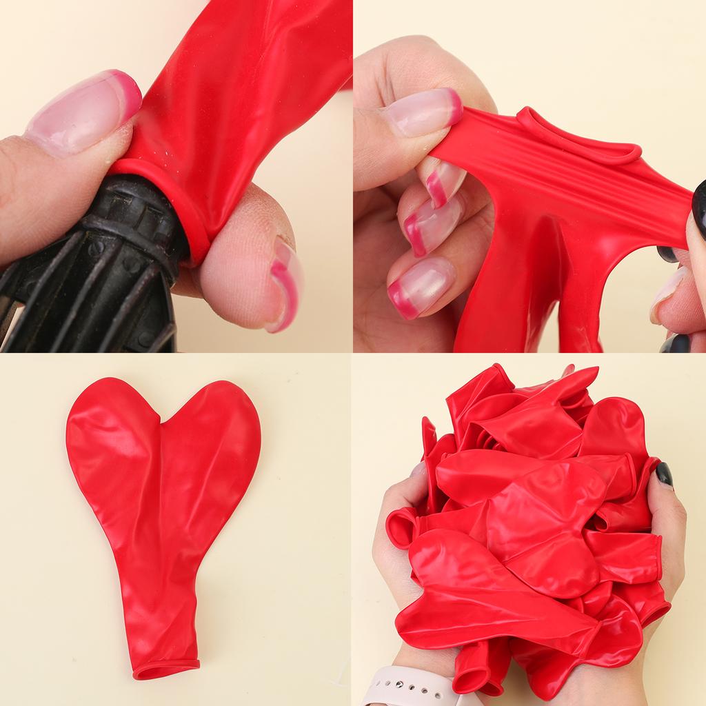 10 Inch Valentine Day Love Heart Shaped Inflatable Balloon Latex Red Heart Balloons for Wedding Party Anniversary Decor Supplies