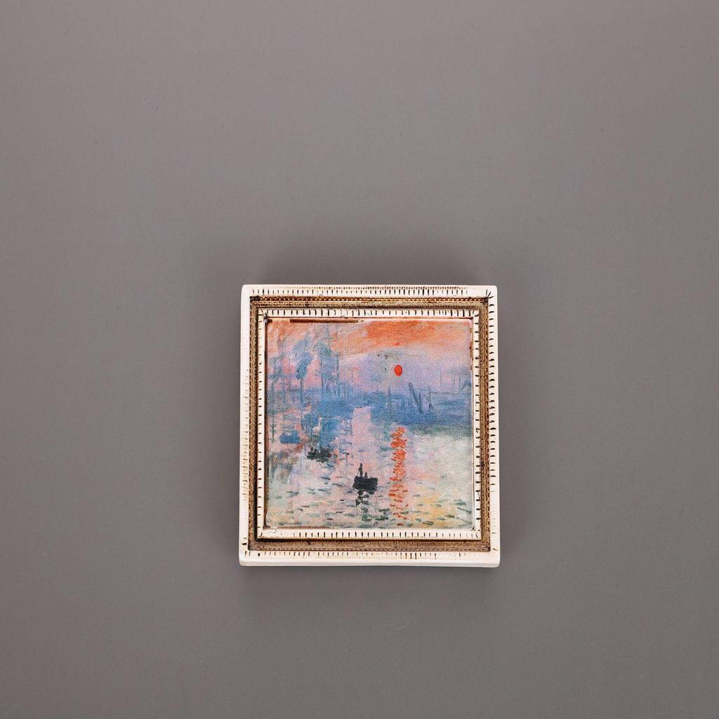 Dreidimensionaler Van Gogh Harz Kühlschrankmagnet Fotorahmen mit Ölgemälde-Design