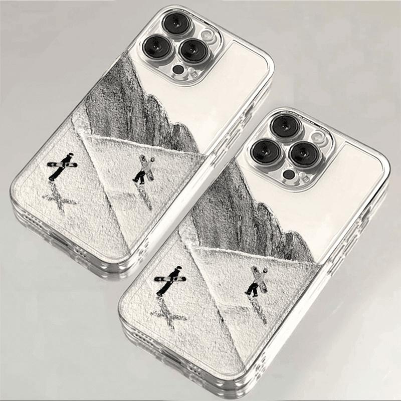 Ski Case Stars Soft Case For IPhone 17 16 16e 14 13 12 Mini 11 15 Pro Max X XR XS 13Pro 17 Air Anti-drop Airbag Cover Funda