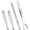 4Pcs Grabber Tool Holder Set, Jewelry Pick Up Tool 4 Claw Piercing Ball with Prongs Diamond Claw Precision Stainless Steel for Tiny Objects IC Chip
