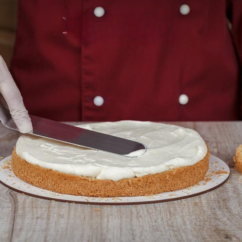 Stainless Steel Spatula, Frosting Scraper, 4/6/8inch, Wooden Handle Cake Spatula, DIY Baking Tools