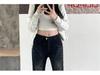 Women's Water-Washed Micro-Flare Jeans - Hot Girl Style, Slim Fit, Body-Shaping, Trendy INS Fashion, Draped Horseshoe-Shaped Long Pants.