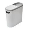 Slim Garbage Can with Storage Slot Simple Rubbish Container Bathroom Trash Can for Laundry Room Sunroom Office Garage Entryway