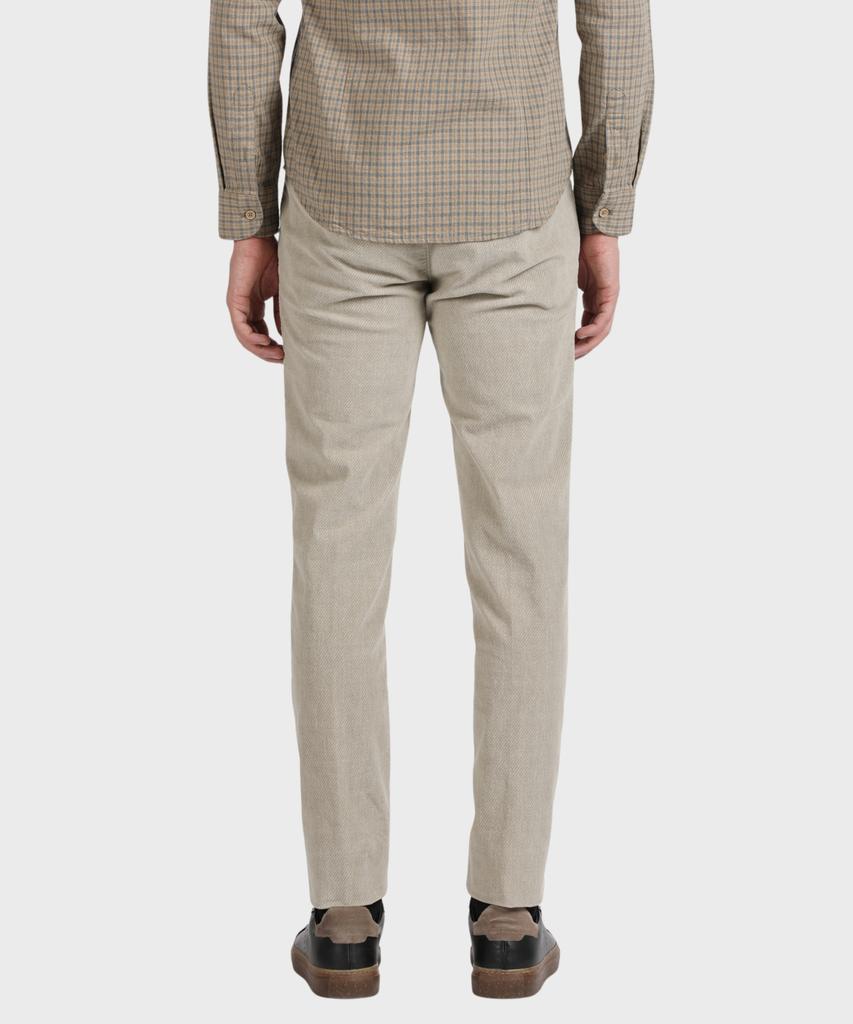 PANICALE Beige Slim Fit Cotton Twill Pants