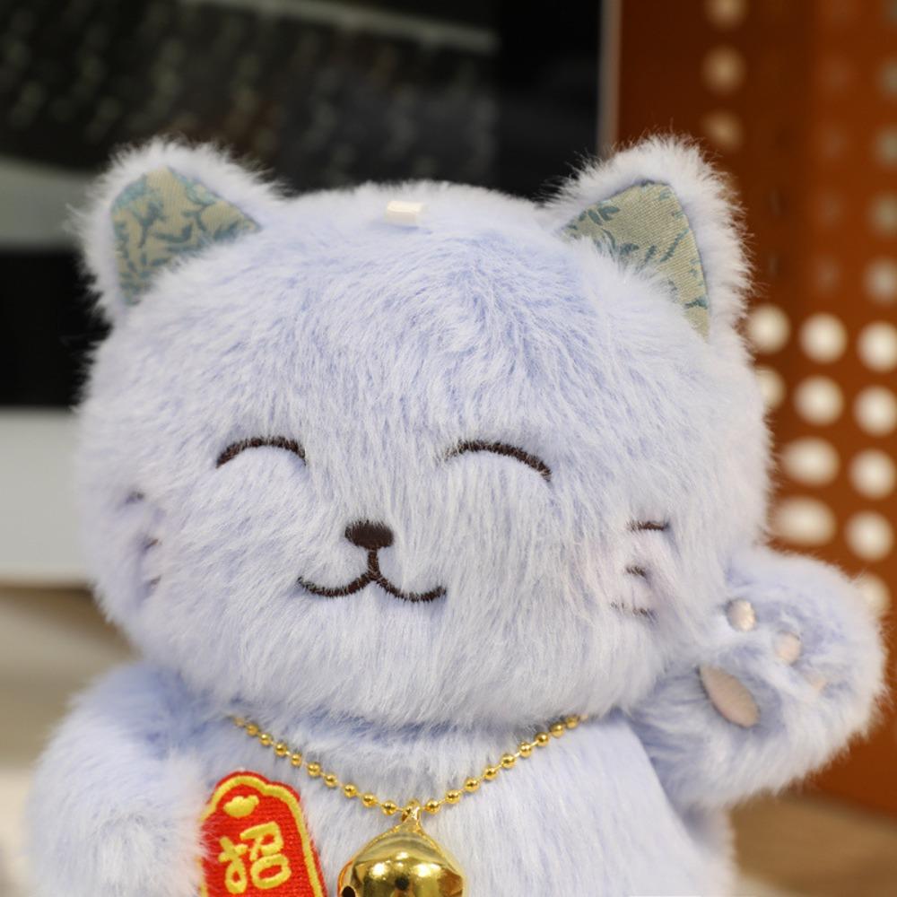 Stuffed Plush Lucky Cat Ornament With Necklace Lucky Cat Stuffed Doll Christmas