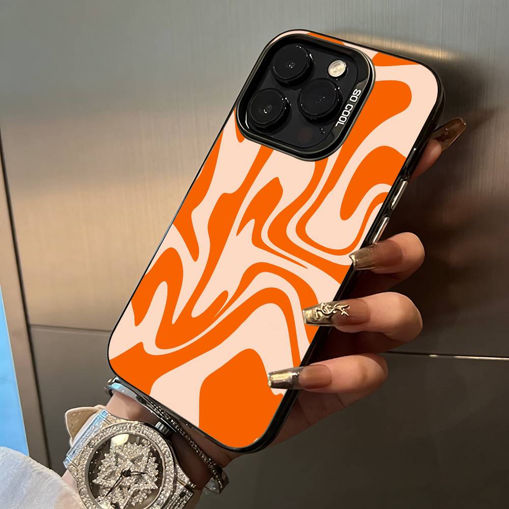 Abstract -FluidWavy Pattern Phone Case For iPhone 17,16,15,14,13,12,11 Plus Pro Max Colored Silver Phone Case