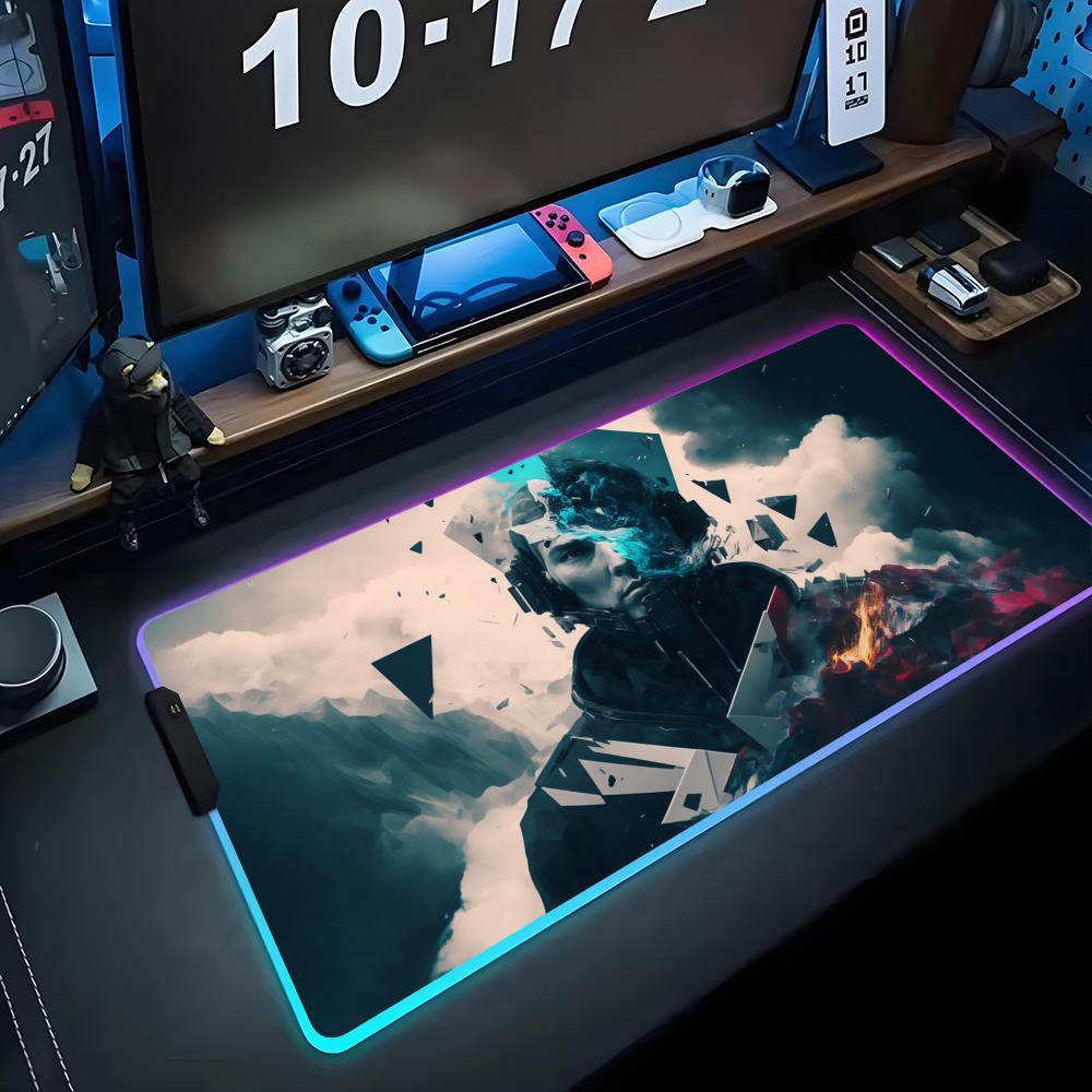 AI art painting Mouse Pad RGB Gaming Mousepad Big LED Pad PC Desk Mat Luminous Mouse Pad Large Keyboard Mats Table Rug With