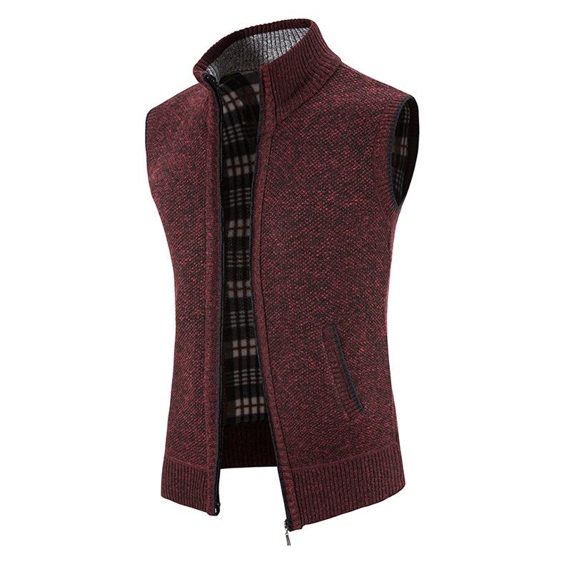 

Autumn and Winter Men s Coat Fashion Warm Outer Wear Vest Hot Vest Casual Sleeveless Jacket S вина червоного кольору