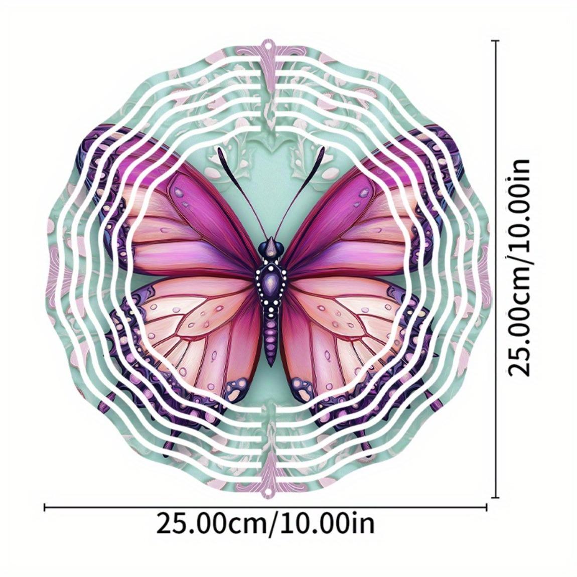 

10 Inch Vibrant Butterfly Wind Chime with 360 Degree Rotating Hook Colorful Outdoor Garden Balcony Decor No Battery Needed Perfect Gift